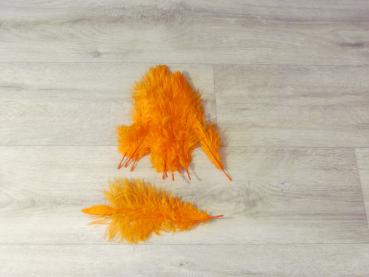 10 Straußenfedern 20 bis 25 cm orange B-Ware