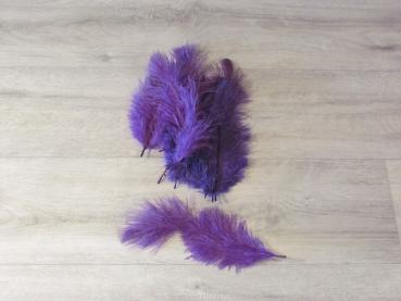 10 Straußenfedern 20 bis 25 cm violett B-Ware