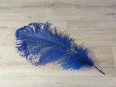 1 Straußenfeder 50 bis 60 cm royalblau B-Ware