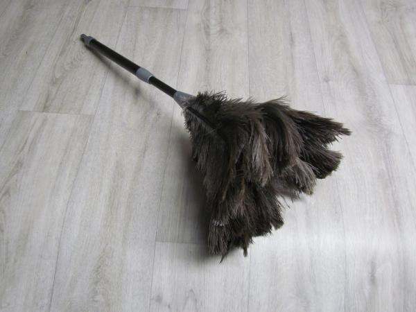 Staubwedel Straußenfedern 75 cm graubraun