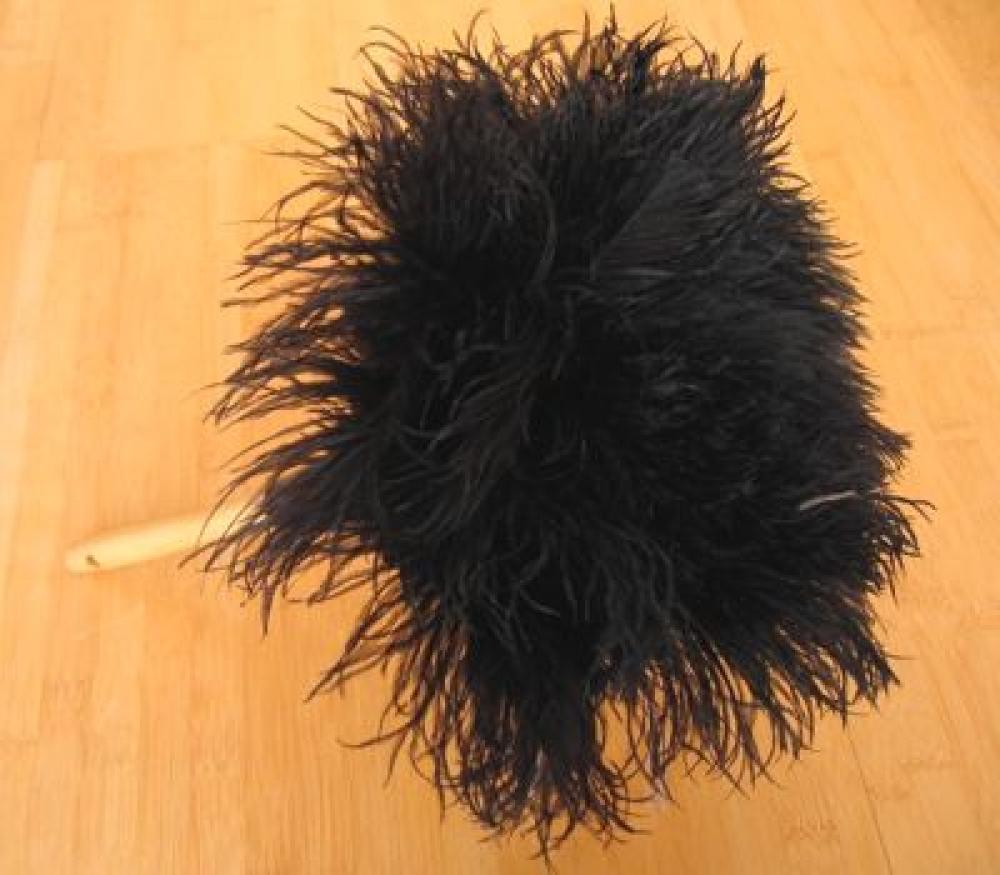Staubwedel Straußenfedern 35 cm schwarz