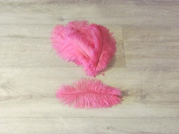10 Straußenfedern 12 bis 20 cm pink