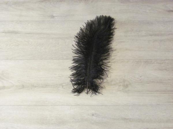 1 Straußenfeder 35 bis 40 cm schwarz