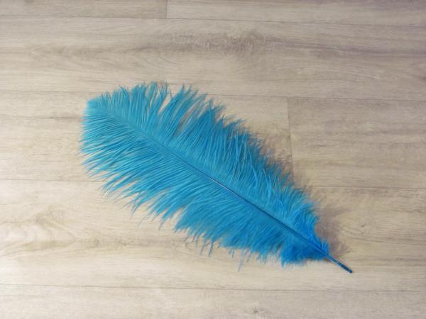1 Straußenfeder 45 bis 50 cm helltürkis