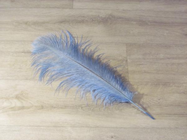 1 Straußenfeder 50 bis 60 cm himmelblau