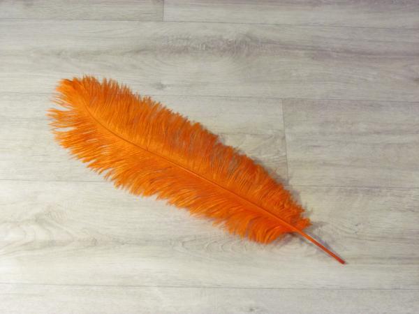 1 Straußenfeder 50 bis 60 cm orange