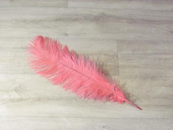 1 Straußenfeder 50 bis 60 cm rosapink