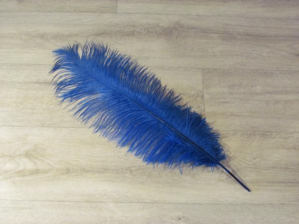 1 Straußenfeder 50 bis 60 cm royalblau