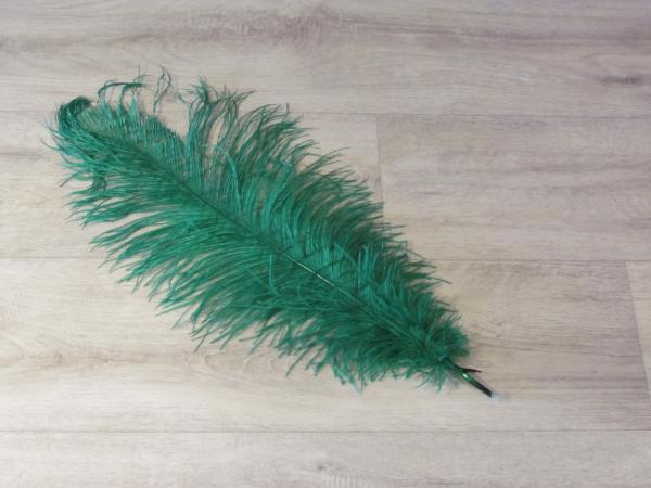 1 Straußenfeder 50 bis 60 cm smaragdgrün B-Ware