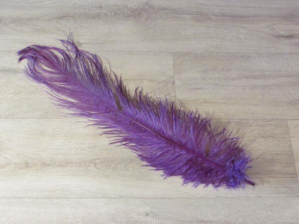 1 Straußenfeder 50 bis 60 cm violett B-Ware