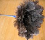 Staubwedel Staubwischer mit Straußenfedern grau-braun 160 cm